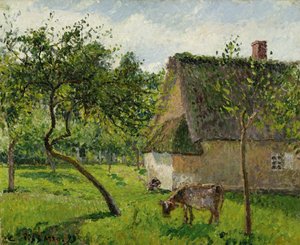 Verger à Varengeville avec vache  av Camille Jacob Pissarro